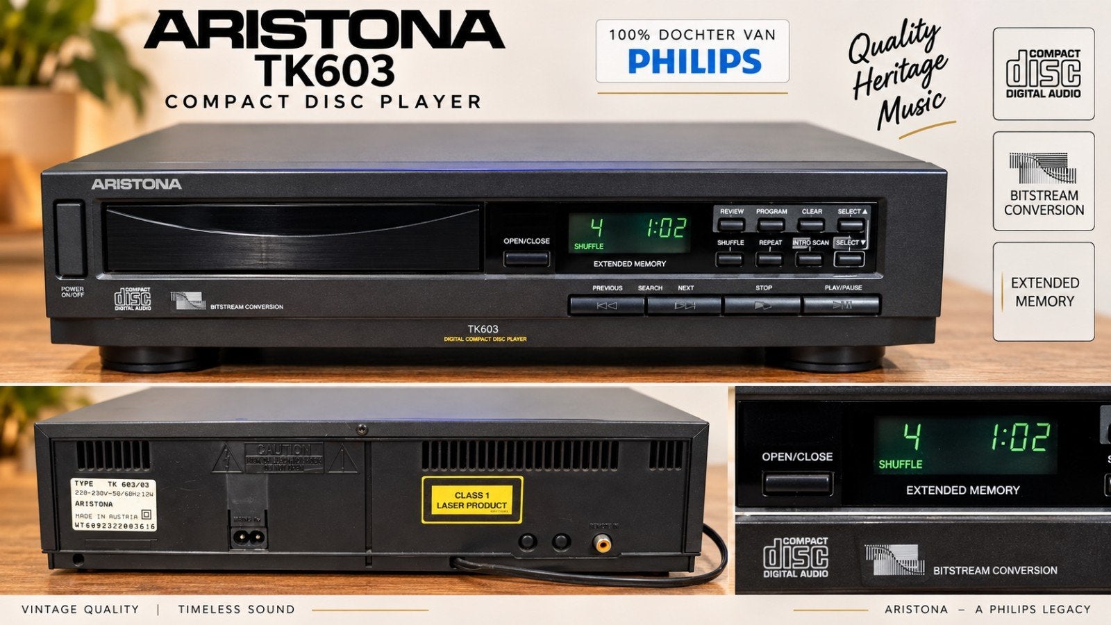 ARISTONA TK603 – Midi Compact Disc Speler | Philips, Philips, Gebruikt, Info@philips.com, Ophalen of Verzenden