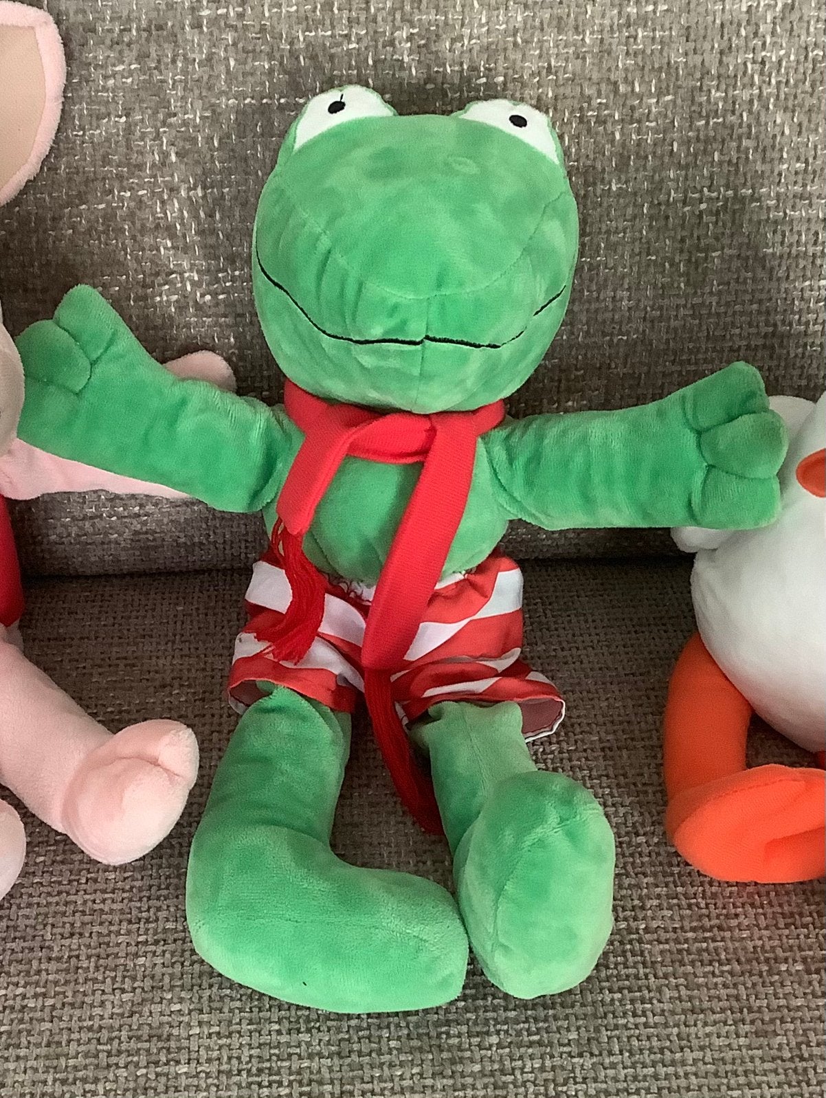 Kikker en zijn vriendjes handpop poppenkastpop knuffel, Ophalen of Verzenden, Zo goed als nieuw, Kikker