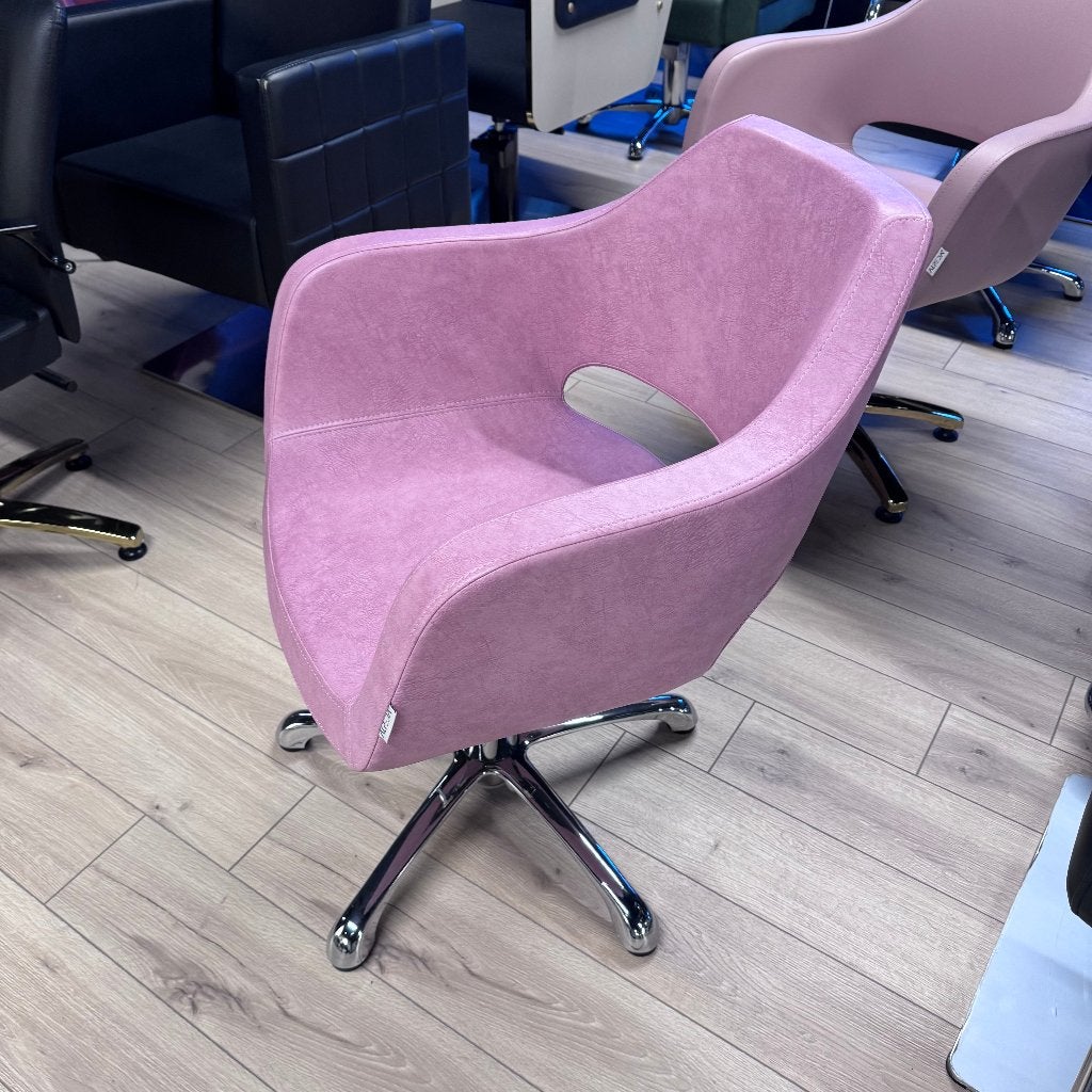 knipstoel kappersstoel roze pink pompstoel dames stoel, Huis en Inrichting, Stoelen, Overige materialen, Overige kleuren, Kappersstoel
