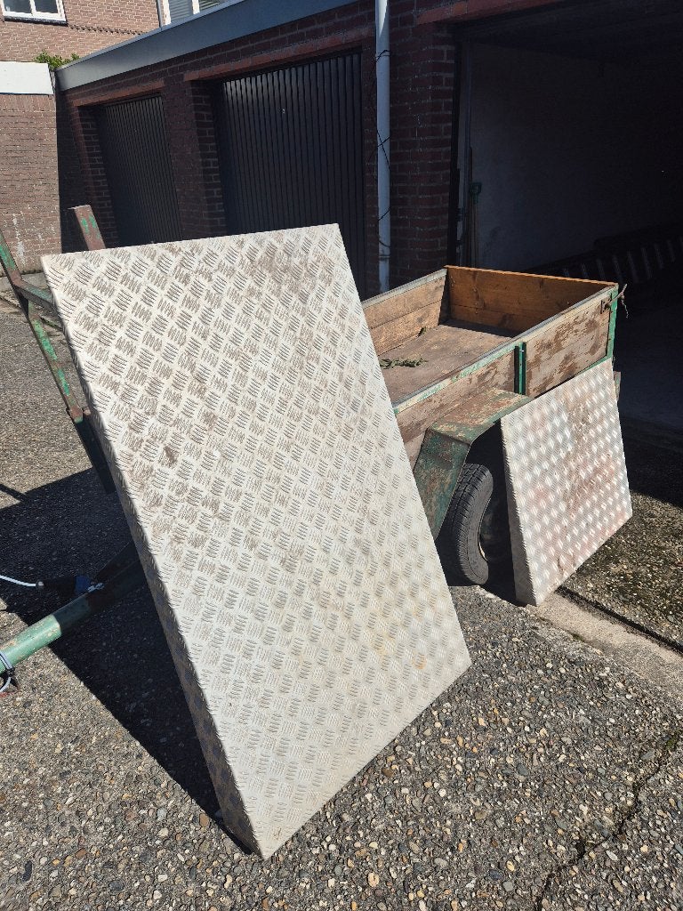 Traanplaat aluminium (oprijplaten), Doe-het-zelf en Verbouw, Ophalen, Gebruikt, Aluminium