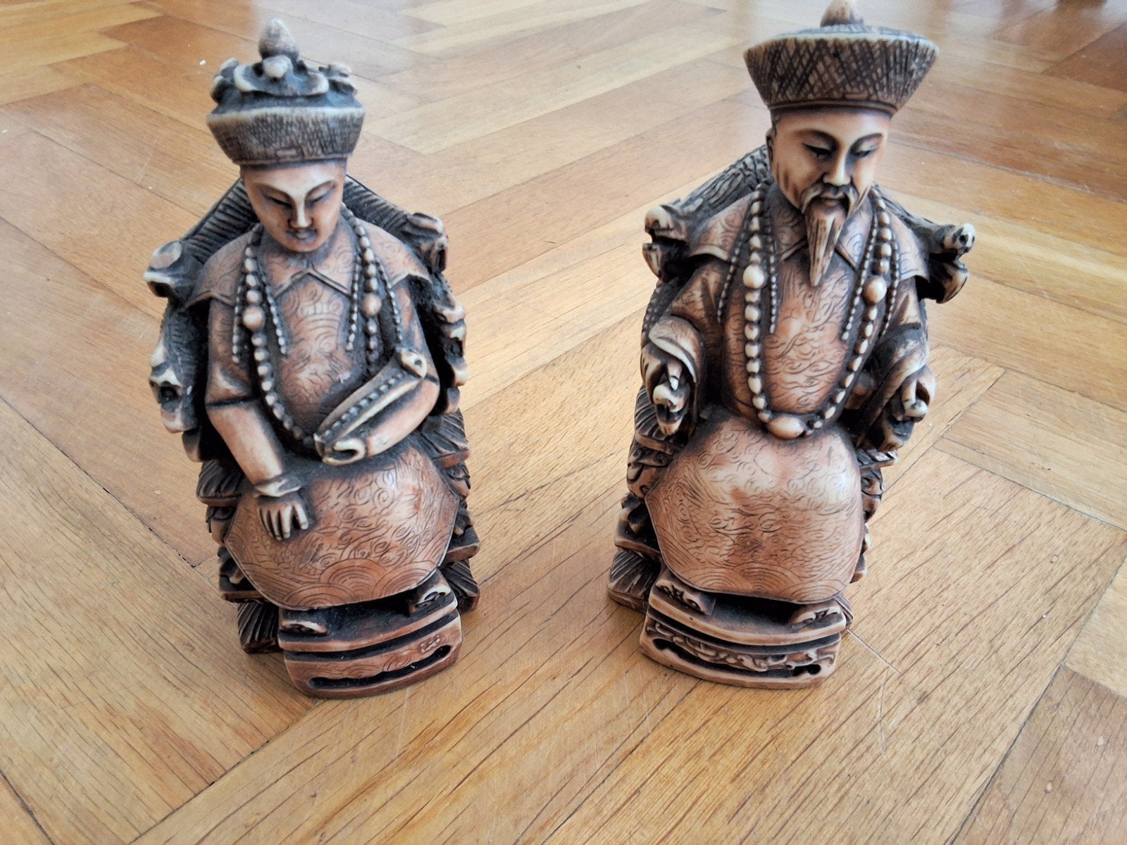 Vintage Chinese Keizer en Keizerin Beelden - Resin, Ophalen of Verzenden