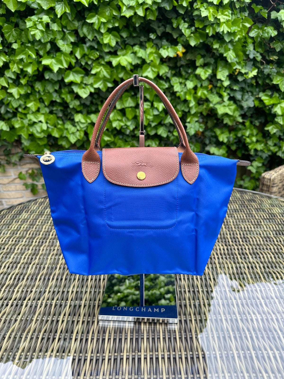 Longchamp Le Pliage Handtas | Blauw | Maat S | 22x34 cm, Ophalen, Zo goed als nieuw, Blauw, Handtas