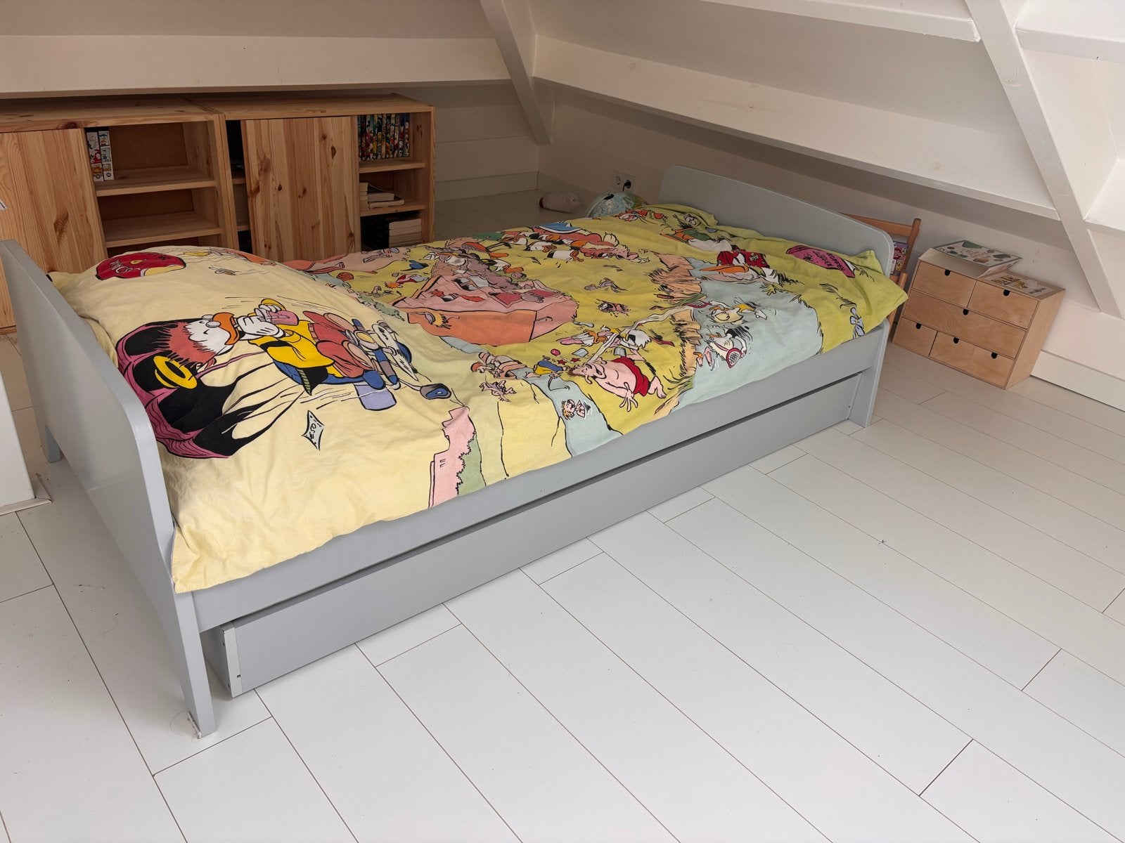 Eenpersoonsbed met bedlade en matrassen van La Redoute, Huis en Inrichting, Ophalen, Gebruikt, 90 cm, Eenpersoons