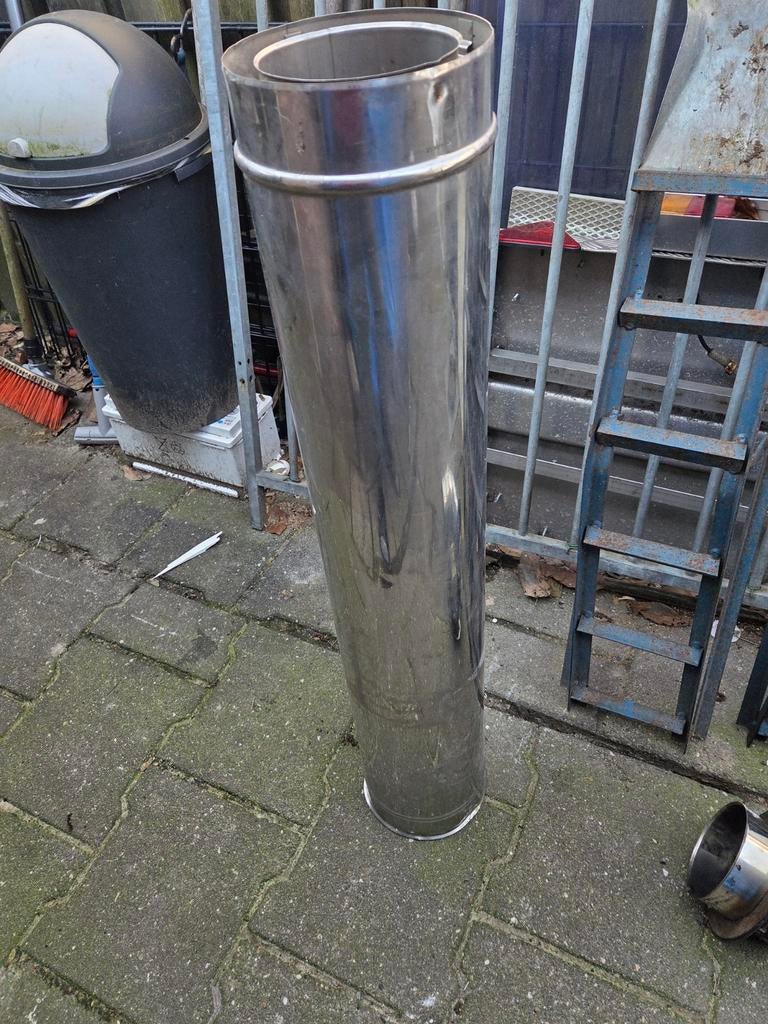 Houtkachel pijpen, Ophalen of Verzenden, Rvs, Minder dan 2 meter, 80 mm of meer
