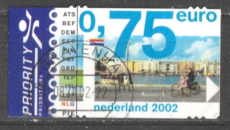nvph 2064 Eurozegel met priority 2002, Verzenden, Na 1940, Gestempeld