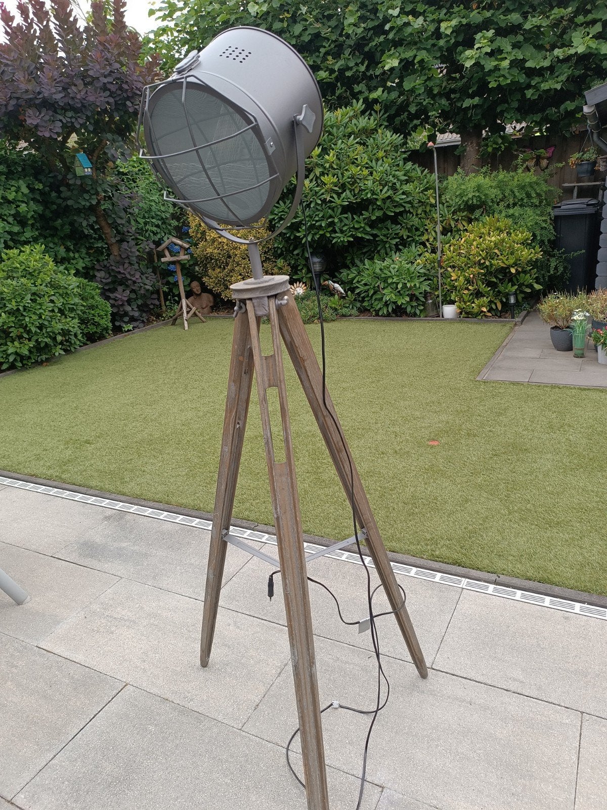 Industriële Vloerlamp met Statief - Studio Spot, Huis en Inrichting, Gebruikt, Industrieel, Vintage, Studio, 150 tot 200 cm, Hout