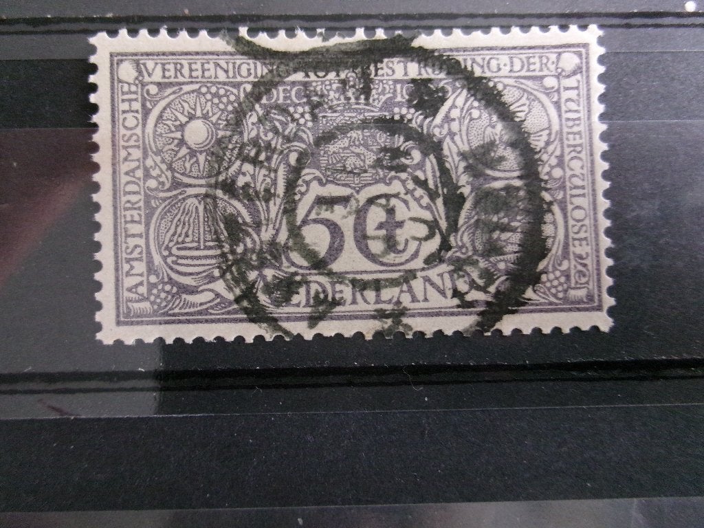 1906 - tuberculose-zegel 5 + 5 ct (153a), Postzegels en Munten, Ophalen of Verzenden, Gestempeld