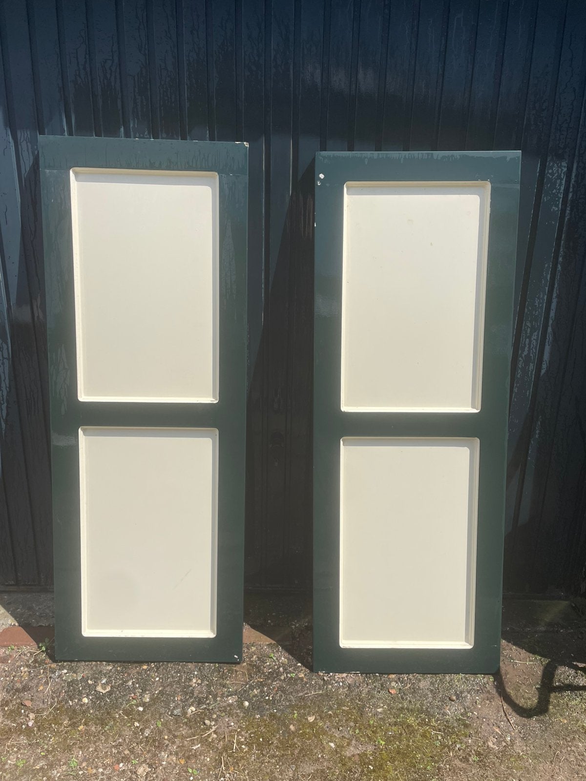 3 sets hardhouten luiken, Doe-het-zelf en Verbouw, Glas en Ramen, Ophalen, Gebruikt, Minder dan 80 cm, Dakraam