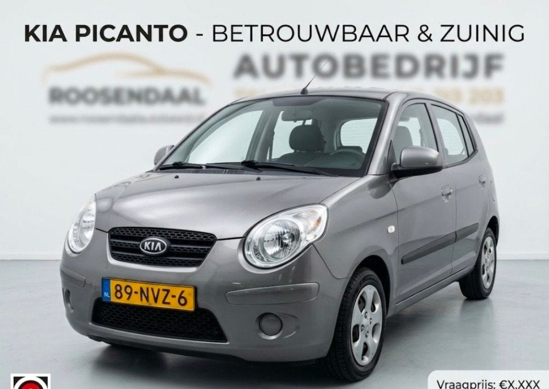 Kia Picanto 1.0 2010 Grijs, 4 cilinders, 400 kg, Origineel Nederlands, Bedrijf