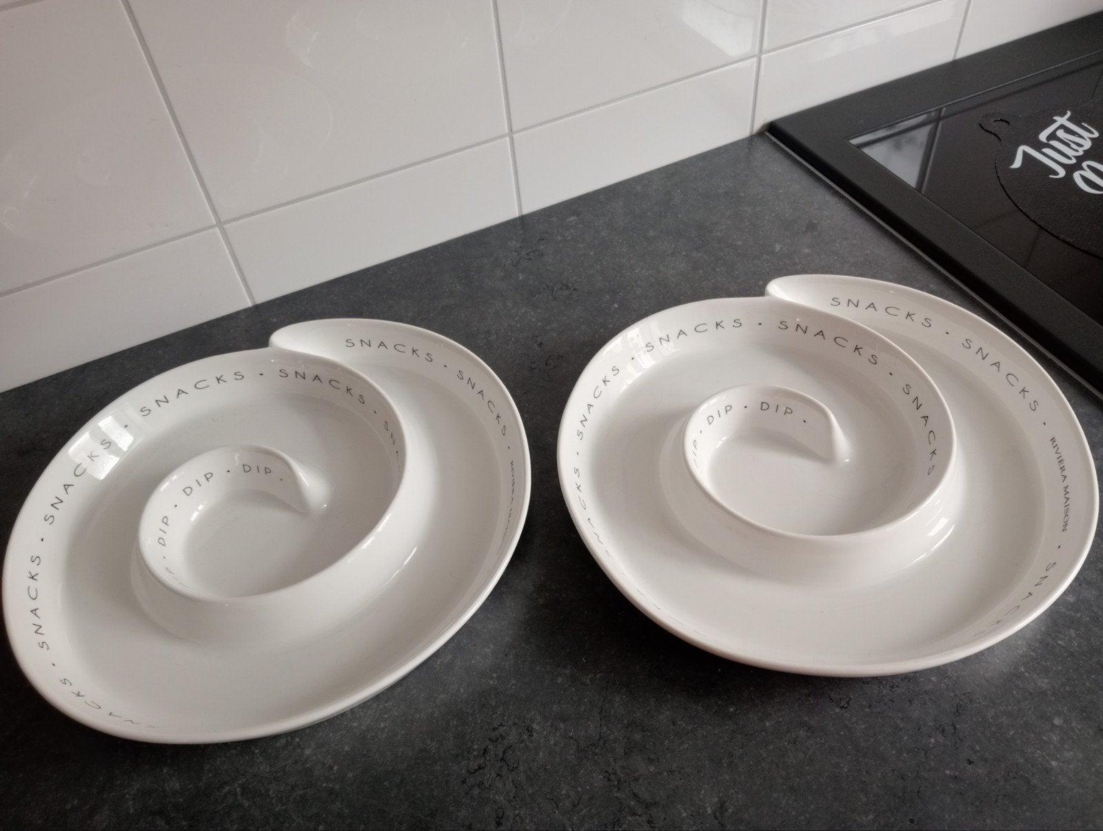 Riviera Maison party snack plates, Huis en Inrichting, Keuken | Servies, Ophalen of Verzenden, Zo goed als nieuw, Glas, Overige stijlen