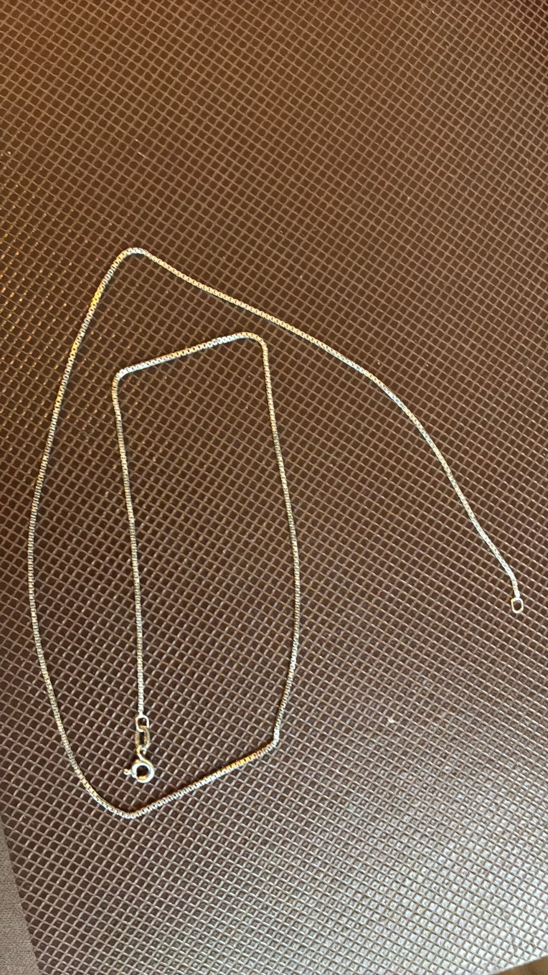 925 sterling zilver ketting Venetiaanse schakel 49,5 cm 1 mm, Ophalen of Verzenden, Gebruikt, Zilver, Zilver