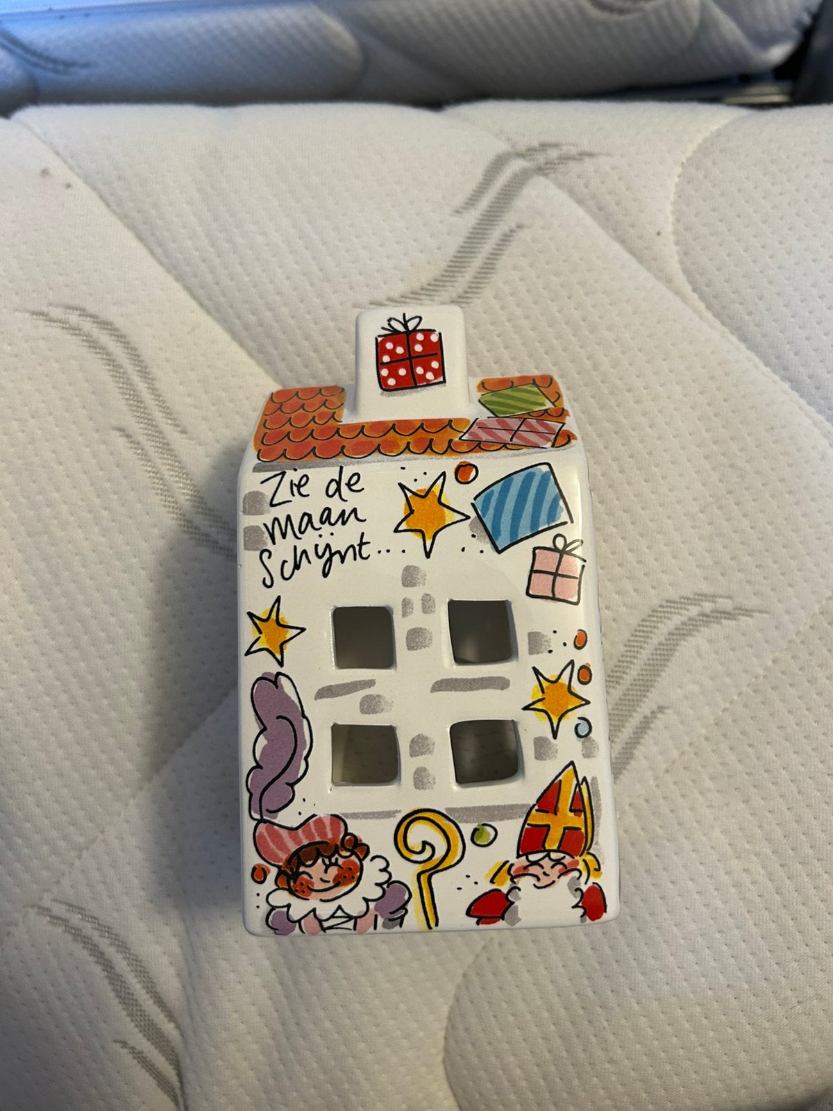 Blond amsterdam theelicht huisje sinterklaas, Ophalen of Verzenden, Zo goed als nieuw, Aardewerk, Overige typen