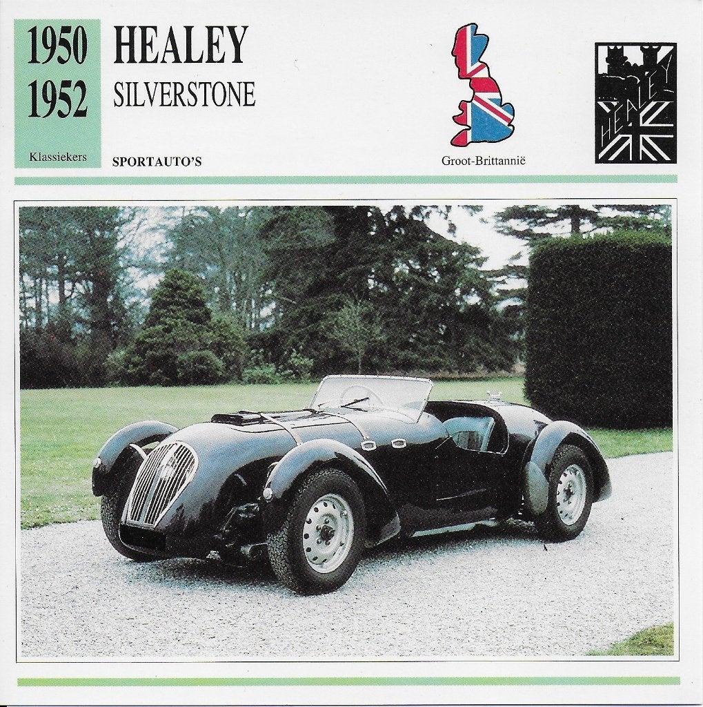 A5 autokaart Healey Silverstone ( 1950 - 1952 ), Ophalen of Verzenden, Zo goed als nieuw, Auto's