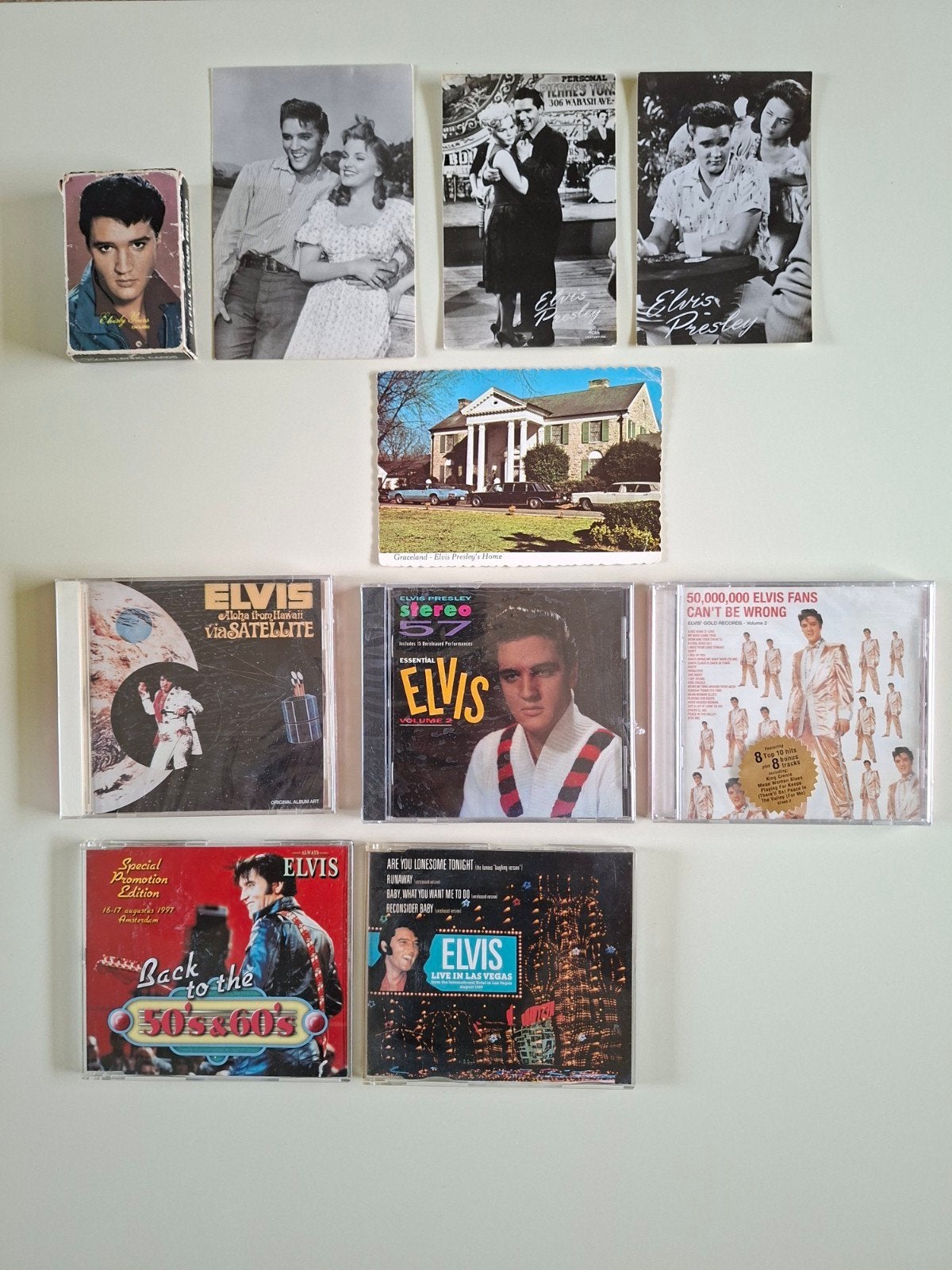 Kavel Elvis artikelen/ speelkaarten/ ansichtkaarten/5x cd's, Ophalen of Verzenden, Gebruikt, Foto of Kaart
