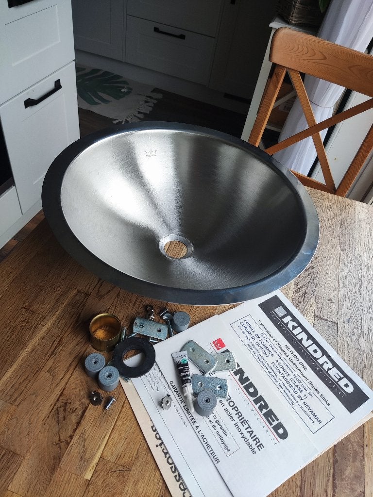 Inbouw spoelbak wasbak RVS Kindred, Ophalen of Verzenden, Nieuw, Rvs, Wastafel