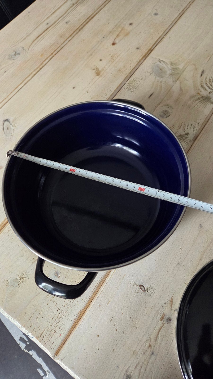 BK Braadpan - Zwart/Blauw  26cm, Ophalen, Gebruikt, Braadpan, Met deksel