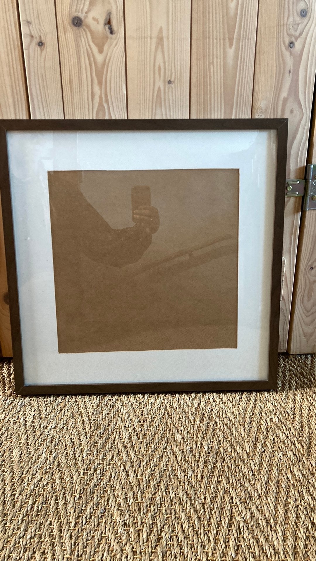 Ikea fotolijst donkerbruin 50x50 met paspartou, Ophalen, Bruin, Gebruikt, Handgemaakt