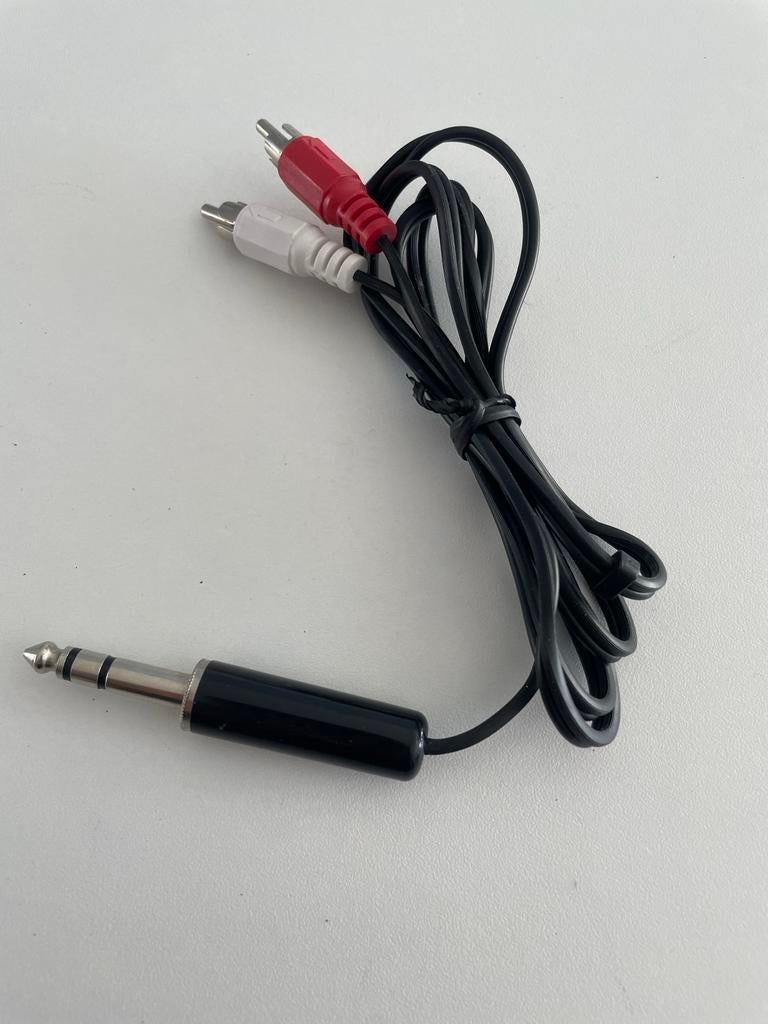 Audio kabel 6.3mm jack naar 2x RCA (tulp) - Zwart, Ophalen of Verzenden, Zo goed als nieuw, Minder dan 2 meter, Interlink-kabel
