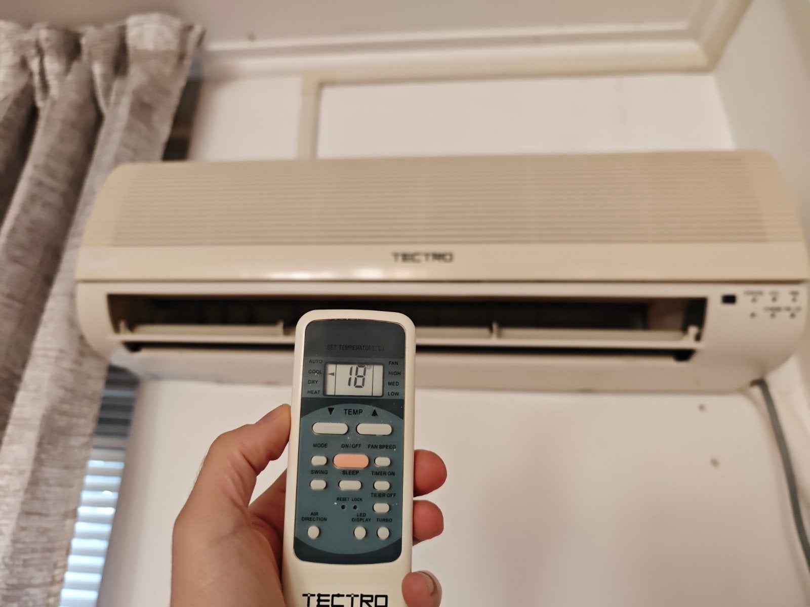 Tectro Split Airconditioner 9000 BTU. goed  werken, Witgoed en Apparatuur, Minder dan 60 m³, 3 snelheden of meer, Ophalen of Verzenden
