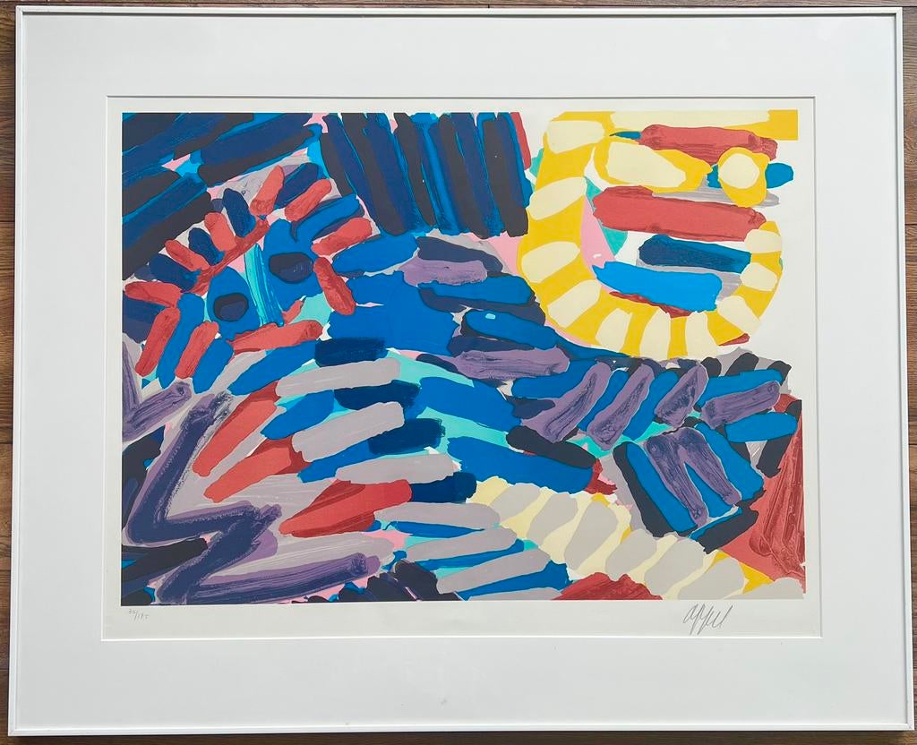 Karel Appel, fraaie ingelijste zeefdruk, 1978, Ophalen