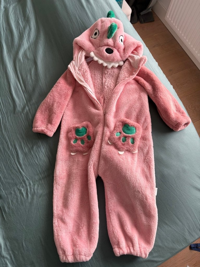 Roze drakenpak maat 100, Kinderen en Baby's, Carnavalskleding en Verkleedspullen, Ophalen of Verzenden, Zo goed als nieuw, 104 of kleiner