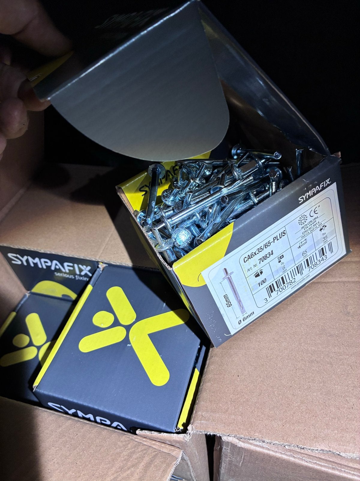 Plafondankers 6x65 mm - Sympafix CA6x35/65-PLUS, Ophalen of Verzenden, Nieuw, 50 tot 100 mm, Pluggen