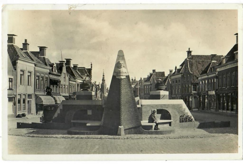 Harlingen - Monument Tjerk Hiddes, Verzenden, 1940 tot 1960, Gelopen, Friesland