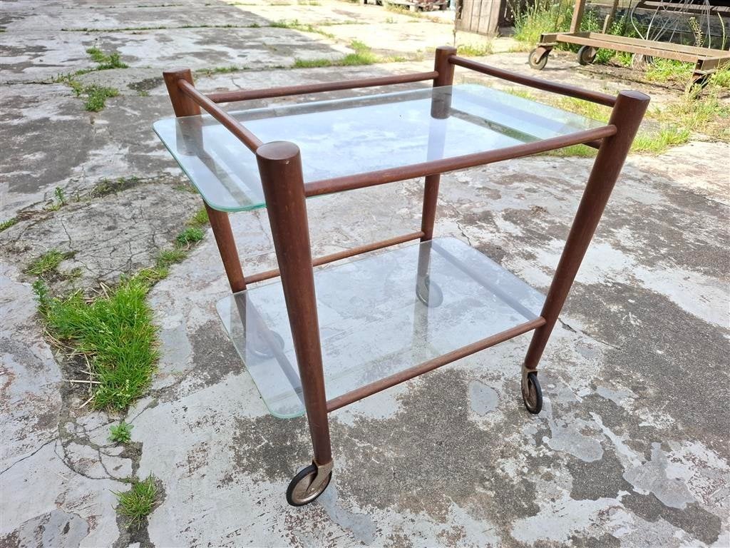 Trolley / Serveerwagen '60s ( Retro/Vintage/Design ), Ophalen, Gebruikt, 50 tot 100 cm, Glas