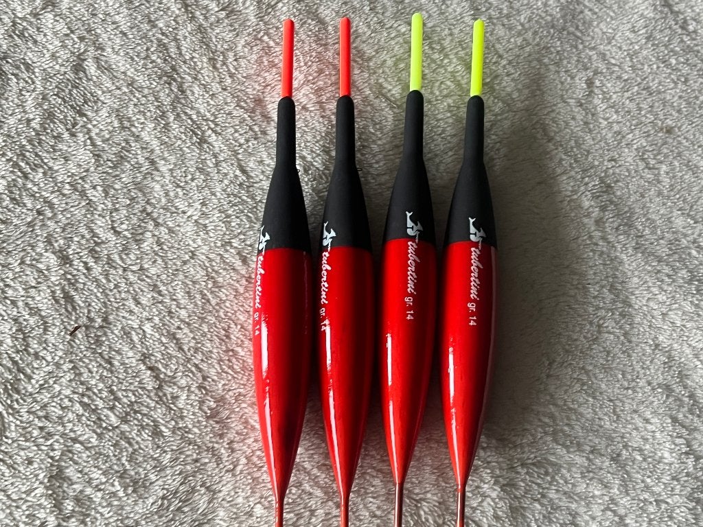 adv 211 / NIEUW set 4 dobbers TUBERTINI 14 gram, Ophalen of Verzenden, Nieuw, Dobber of Lood