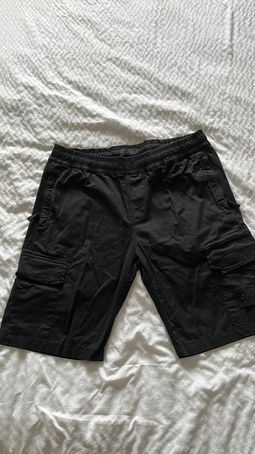 Stone Island zwarte short maat 34, Kleding | Heren, Broeken en Pantalons, Ophalen, Zo goed als nieuw, Zwart