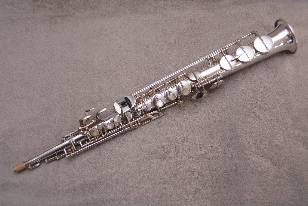 Verzilverde sopraansax "Buffet Crampon" Super Dynaction, Muziek en Instrumenten, Ophalen of Verzenden, Zo goed als nieuw, Saxofoon