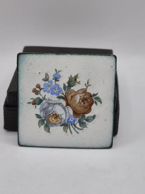 Vintage emaille broche, Ophalen of Verzenden