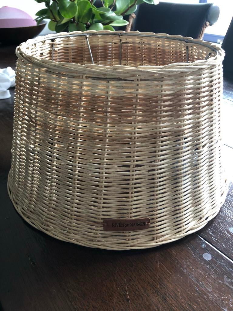Riviera Maison Rustic Rattan Naxos Lampenkap 40x22, Beige, Rond, Ophalen of Verzenden, Zo goed als nieuw