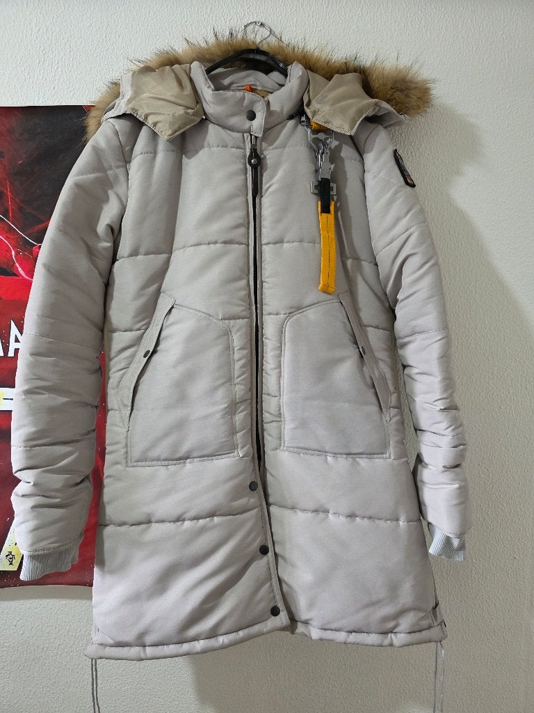 Dames jas, Kleding | Dames, Jassen | Winter, Ophalen of Verzenden, Gedragen, Maat 42/44 (L), Beige