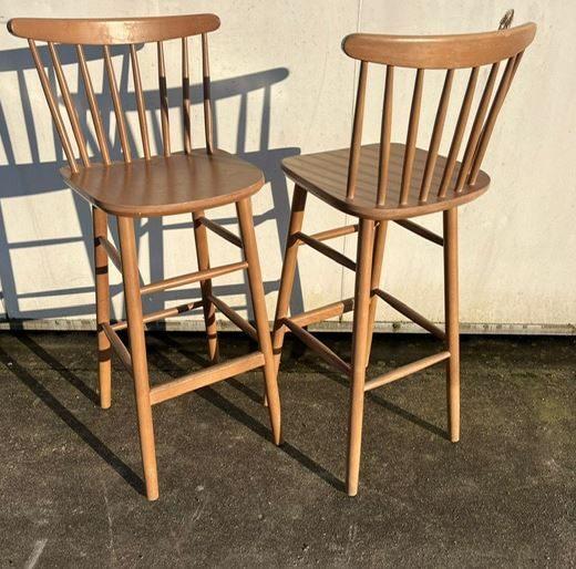 10 stuks nette bistro cafe barkrukken naturel spijlen kruk, Huis en Inrichting, Barkrukken, Ophalen, 5 krukken of meer, Met voetsteun