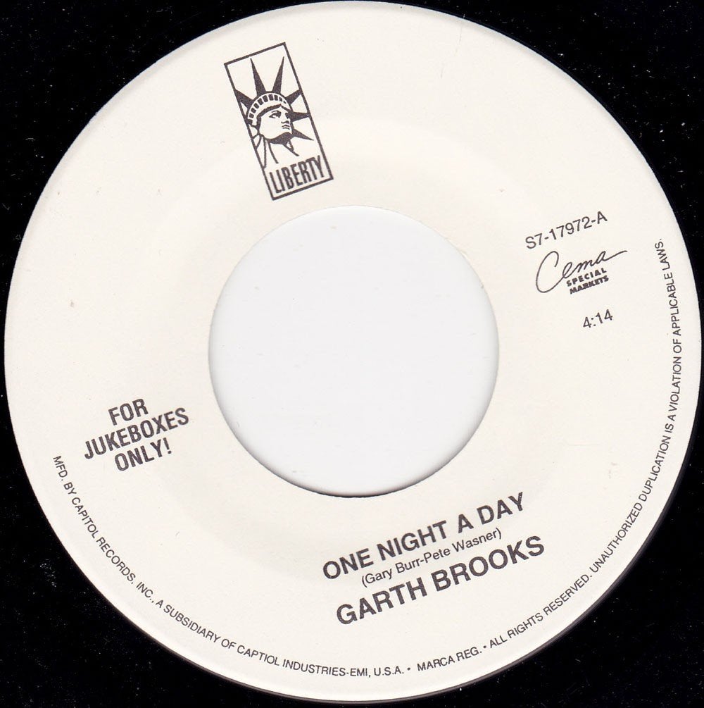 Garth Brooks - One Night A Day 7"45, Cd's en Dvd's, Ophalen of Verzenden, Nieuw in verpakking, 7 inch, Country en Western