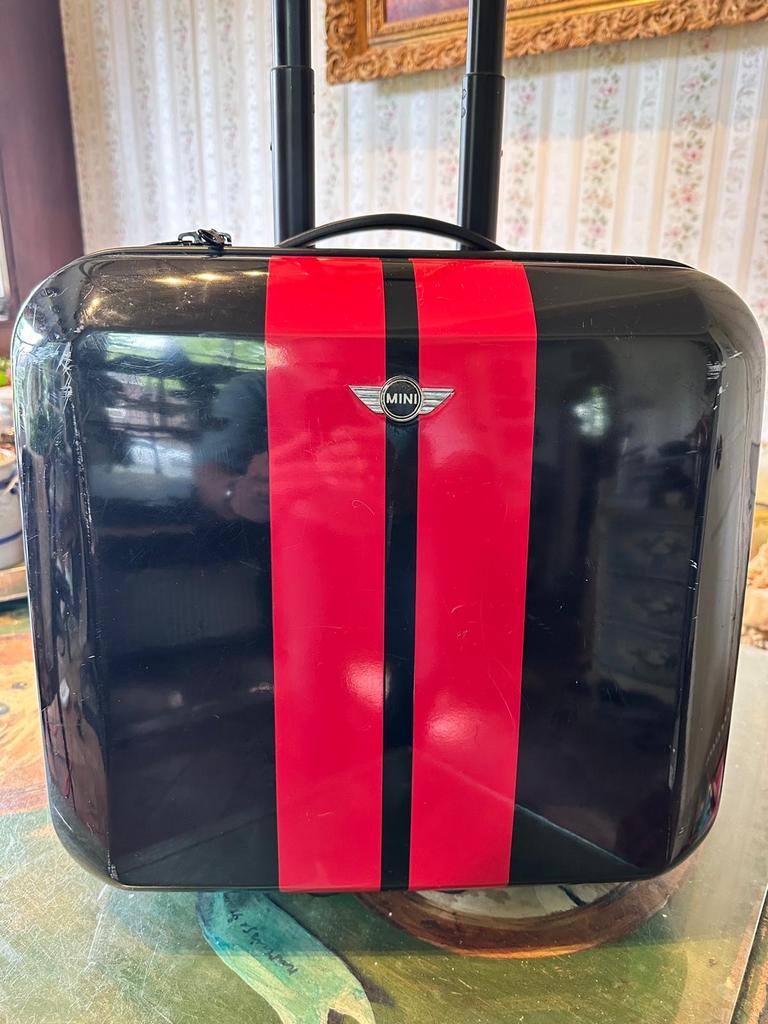Mini Cooper Handbagage Koffer - Zwart met Rode Strepen, 40 tot 60 cm, Gebruikt, 20 tot 30 cm, Zwart