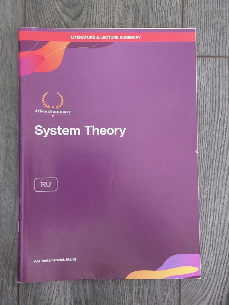Systemen Theory - Athena Summary, Ophalen of Verzenden, WO, Radboud University