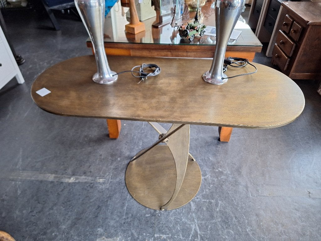 Toffe metalen sidetable met aparte poot, Ophalen, 100 tot 150 cm, Design, Onbekend
