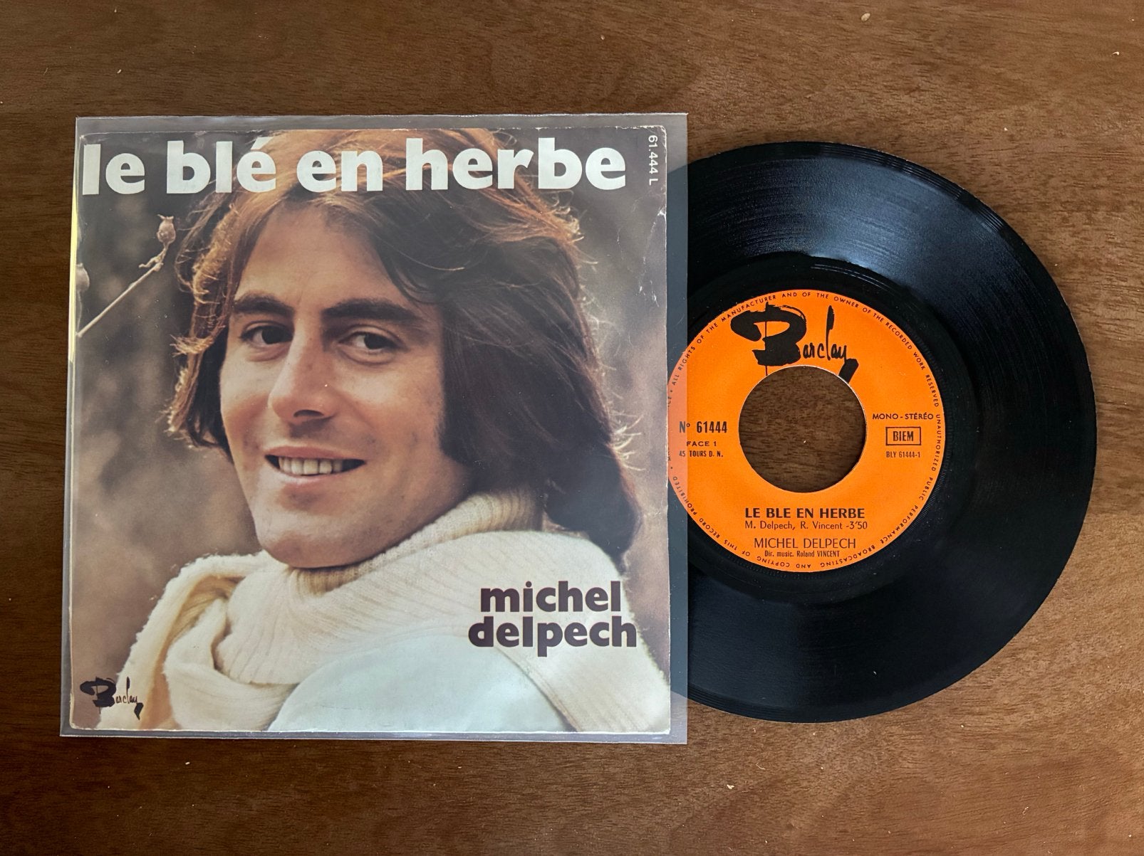 Michel Delpech - Le ble en herbe / Pour un flirt, Cd's en Dvd's, Vinyl Singles, Ophalen of Verzenden, 7 inch