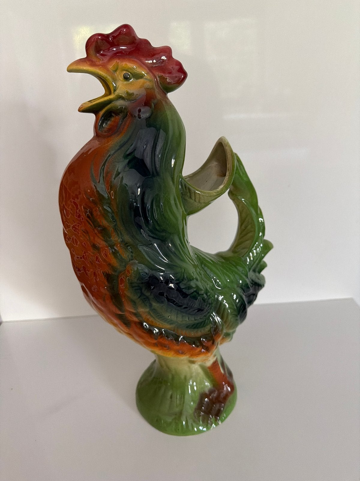 Brocante barbotine aardewerk karaf waterkan st Clement, Verzenden