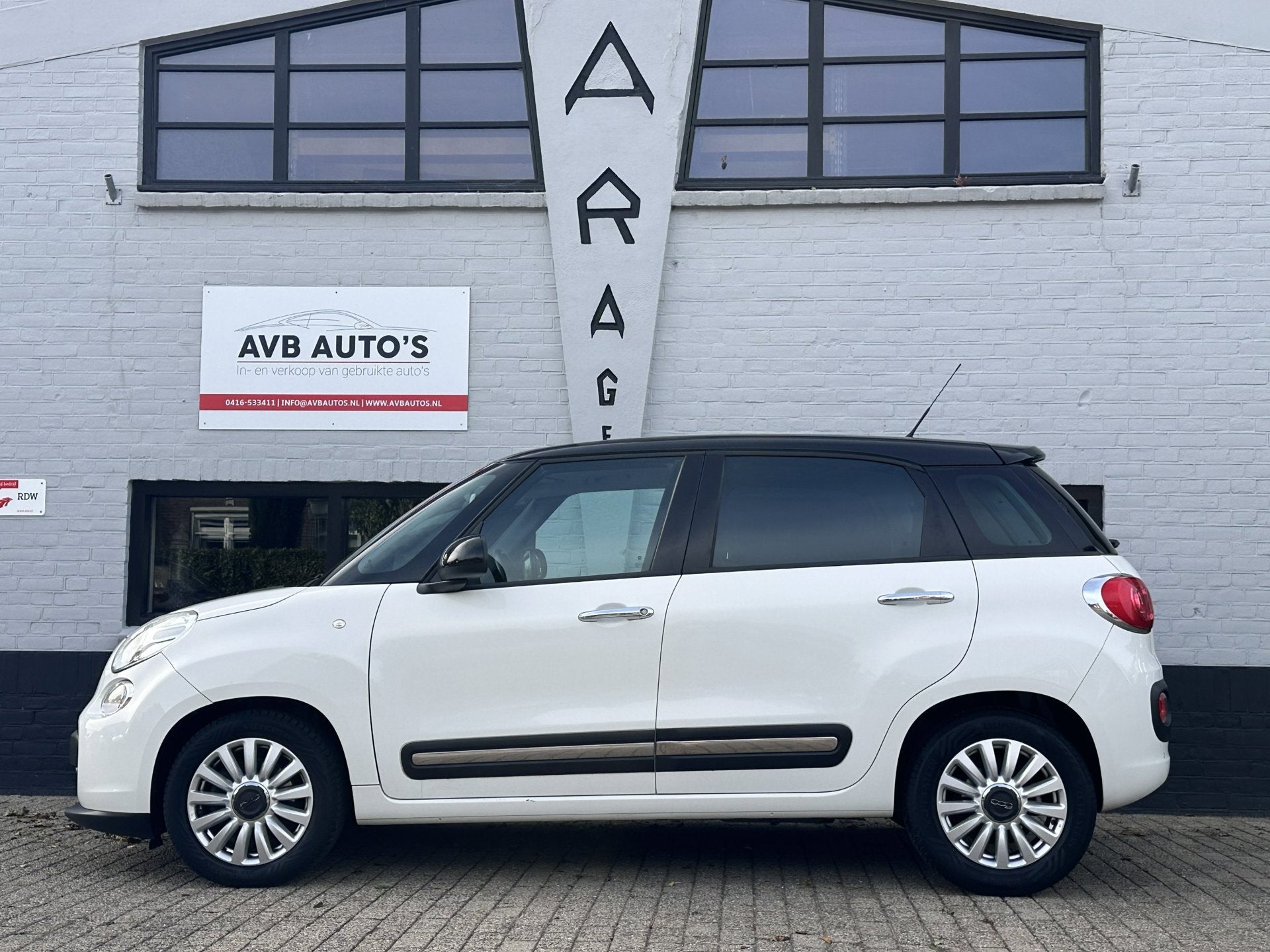 Fiat 500 L 0.9 TwinAir Easy Eco Airco Cruise PDC APK tm 8-27, Auto's, Stof, Gebruikt, Verwarmde buitenspiegels, Wit