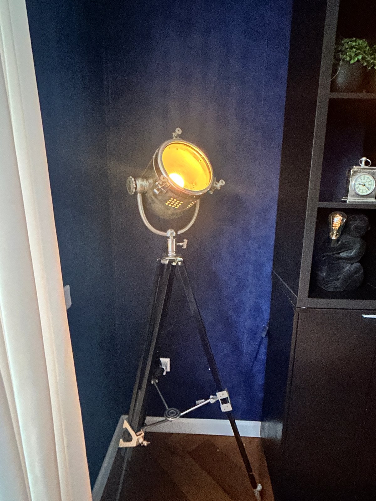 2x Vintage Studio Lamp op Statief - Industriële Stijl, Ophalen, Gebruikt, E27 (groot), Metaal