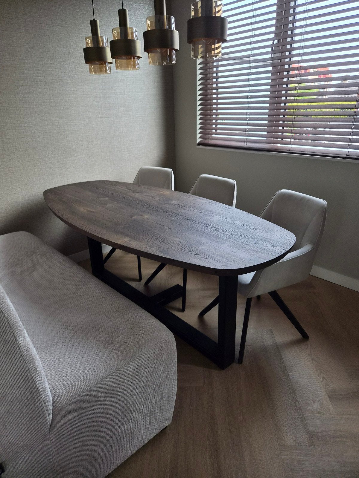 Table du Sud Deens ovale eiken eettafel (200x90) –, Huis en Inrichting, Tafels | Eettafels, Ophalen, Eikenhout, 200 cm of meer