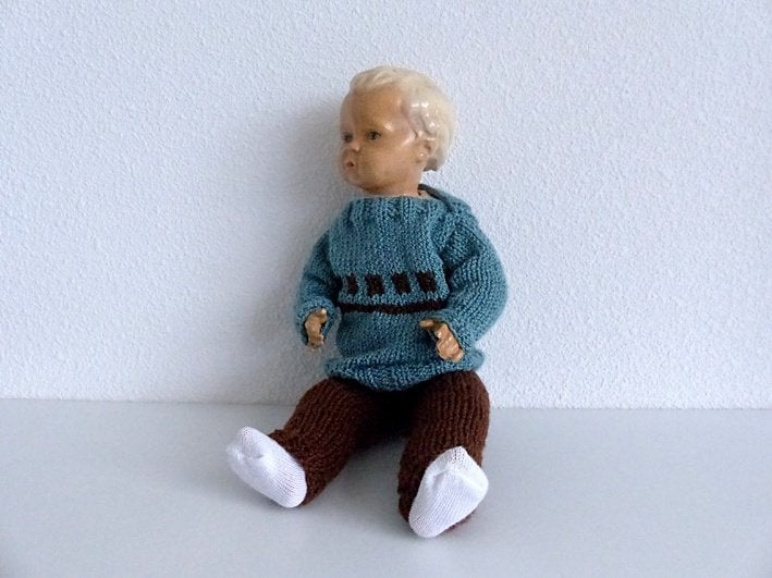 Vintage pop jongen keramieken hoofd armen en benen, Verzamelen, Ophalen of Verzenden, Gebruikt, Pop