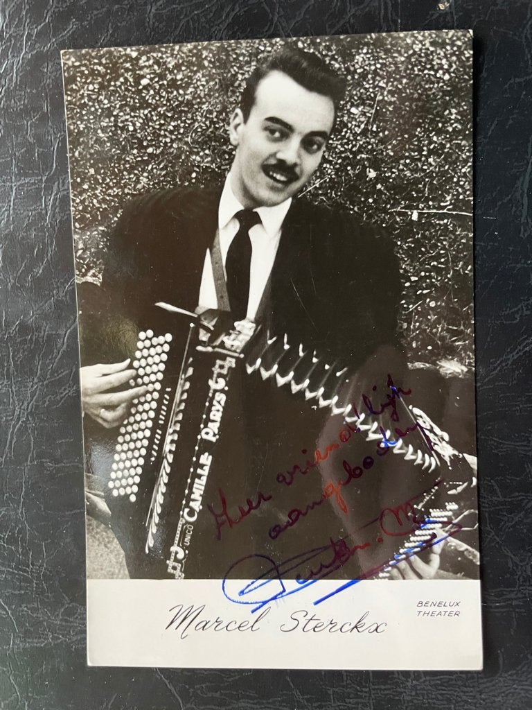 ansichtkaart van Marcel Streckx met echte handtekening., Verzenden, 1940 tot 1960, Sterren en Beroemdheden