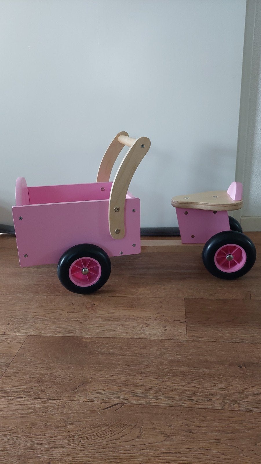 Bandits and Angels Roze Loopfiets met Kar, Kinderen en Baby's, Ophalen, Zo goed als nieuw, Loopfiets