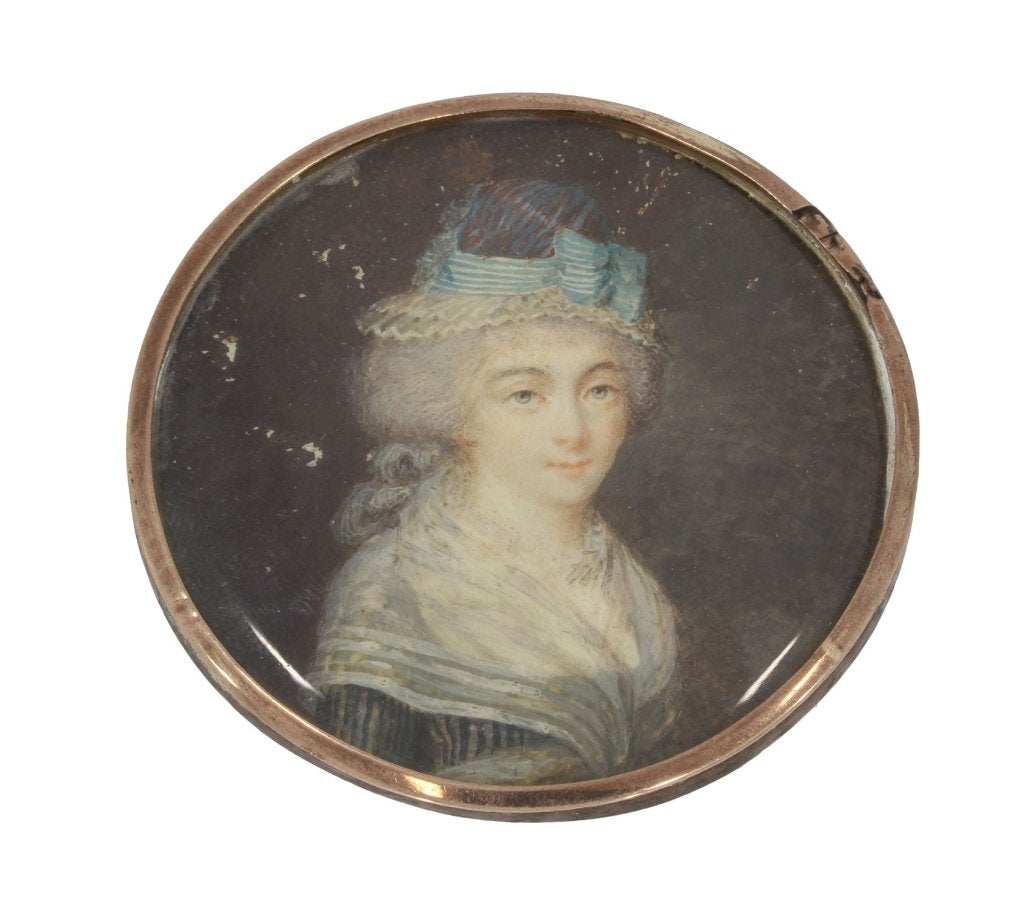 SALE Ivoor portret antiek gouden sieraad broche handgemaakt, Verzenden, Goud, Broche, Met edelsteen