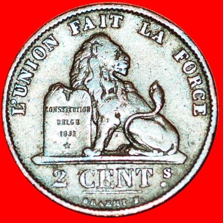 Ⰺ LEOPOLD II (1865-1909): BELGIUM 2 CENTIMES 1876 FRENCH!, Postzegels en Munten, Munten | België, Ophalen of Verzenden, Brons