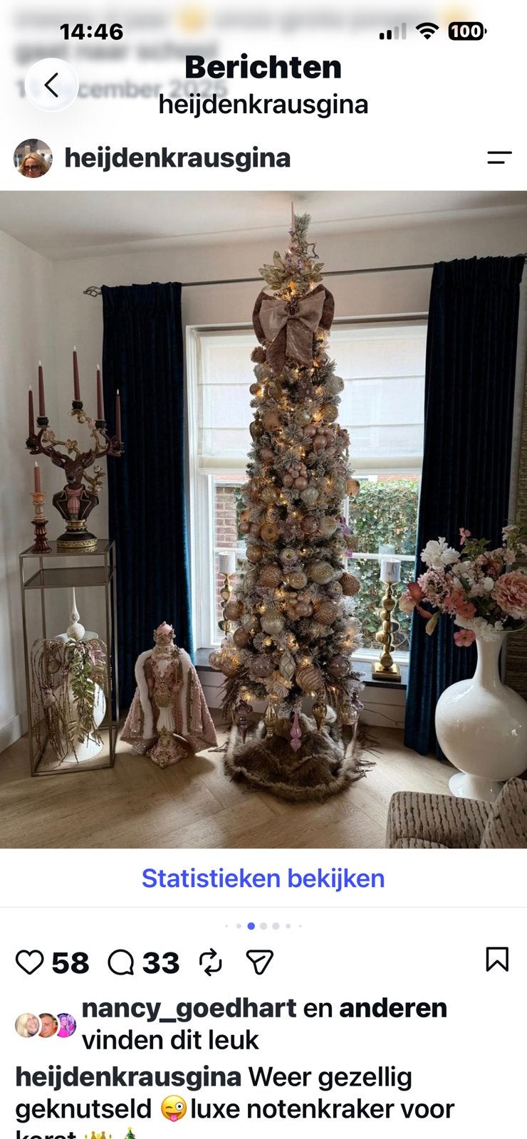 Kerstboom  compleet   2 meter 40 hoog, Ophalen, Zo goed als nieuw